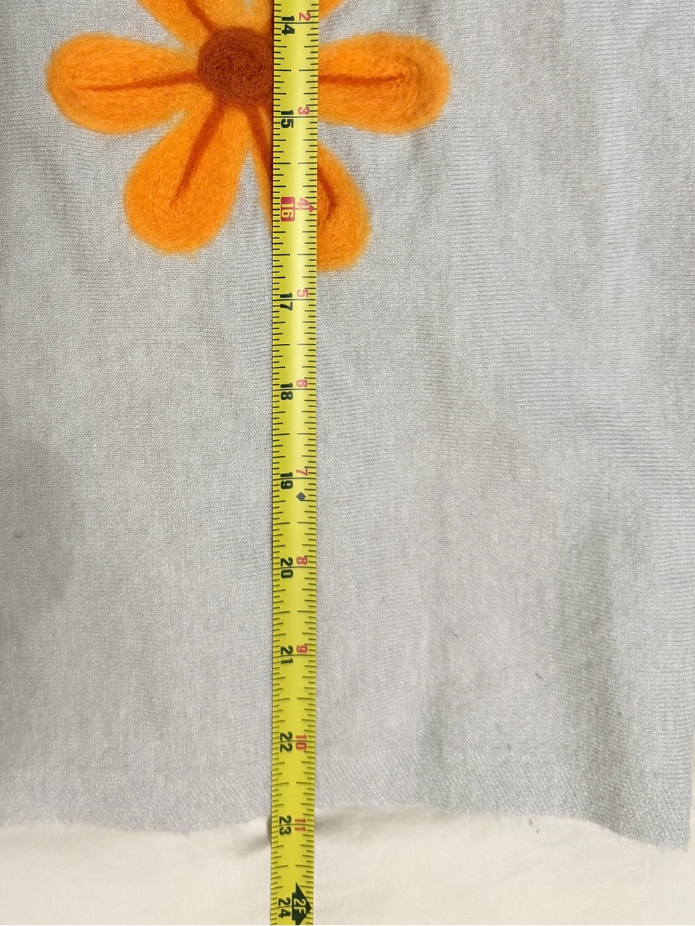 Light Gray Floral Appliqué Crewneck Sweater - Picture 6 of 6